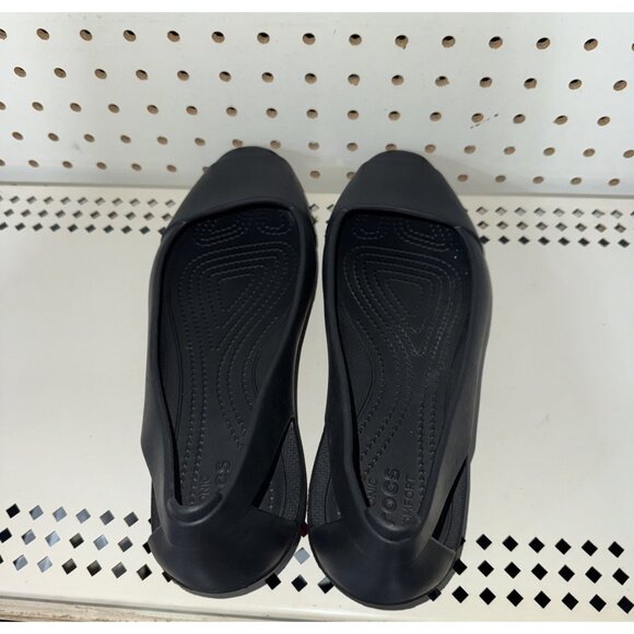 Crocs Sienna Womens Rubber Slip On Ballet Flats Size 10 Black 202811 - Picture 2 of 8